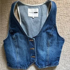 Fashion Nova Denim Vest Crop Top